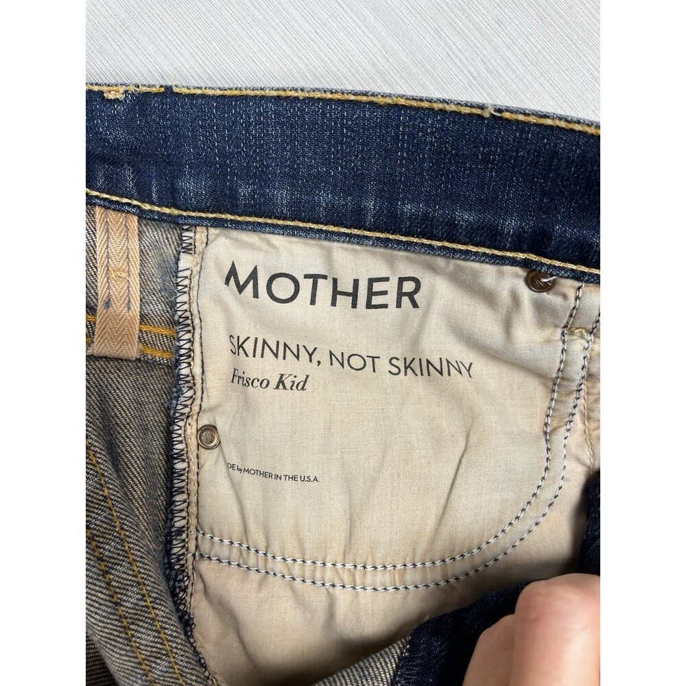 Mother Jeans Womens 27 Blue The Looker Skinny Mid Rise Stretch Dark Wash Denim - Picture 8 of 14